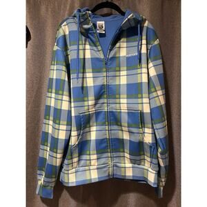 Burton Blue and Green Plaid Hoodie
